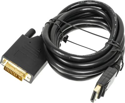 Кабель DVI HAMA H-54593,  DisplayPort (m) -  DVI-D (m),  GOLD ,  1.8м,  черный [00054593]