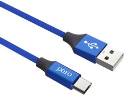 Кабель PERO DC-02, USB Type-C (m) - USB (m), синий