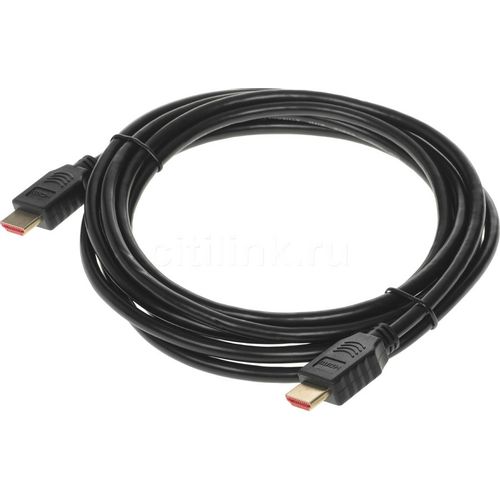 Кабель аудио-видео Buro HDMI 1.4, HDMI (m) - HDMI (m), ver 1.4, 3м, GOLD, черный [bhp hdmi v1.4 3m lock]