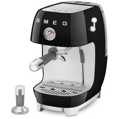 Кофемашина автоматическая SMEG Стиль 50-х гг. ECF03BLEU, 15Бар, с ручным капучинатором, черный/серебристый