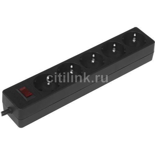 Сетевой фильтр Defender ES, 5м, черный [99486]