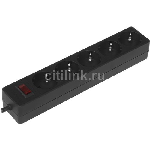 Сетевой фильтр Defender ES, 5м, черный [99486]