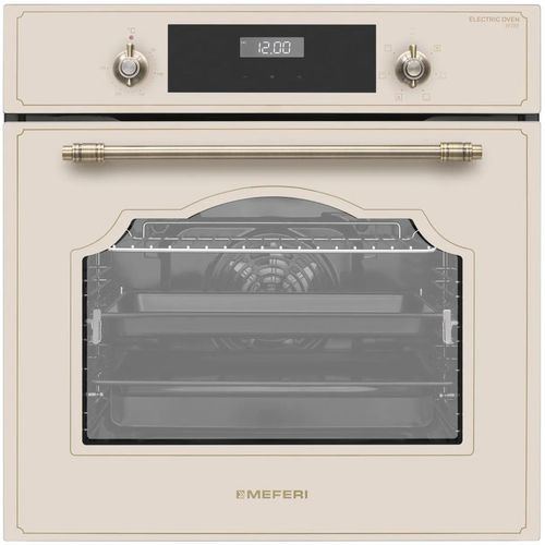 Духовой шкаф электрический MEFERI Retro MEO606BG, 65л, дверца с 2 стеклами, бежевый