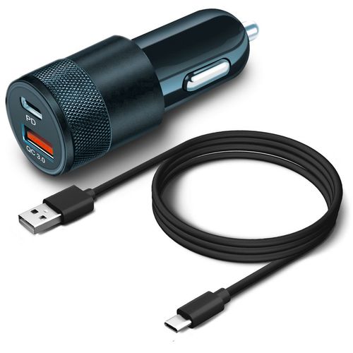 Автомобильное зарядное устройство BORASCO USB-A, USB-C, USB-C, 38Вт, 3A, черный [50762]