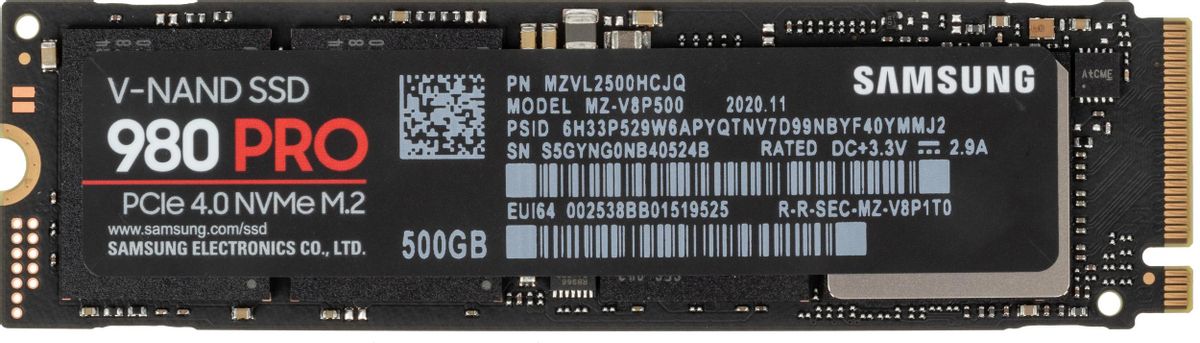 SSD накопитель Samsung 980 PRO MZ-V8P500BW 500ГБ, M.2 2280, PCIe 4.0 x4,  NVMe, M.2 – купить в Ситилинк | 1428246