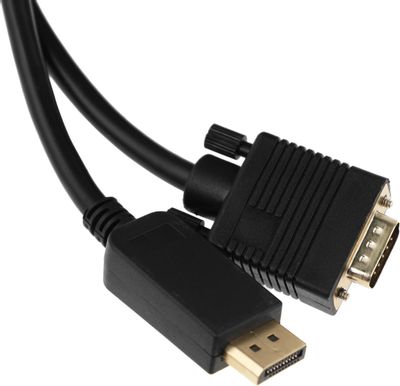 Кабель-переходник видео PREMIER 6-932,  DisplayPort (m)  -  VGA (m) ,  5м, GOLD,  черный [6-932 5.0]