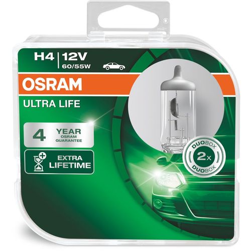 Лампа автомобильная галогенная Osram 64193ULT-HCB, H4, 12В, 2шт