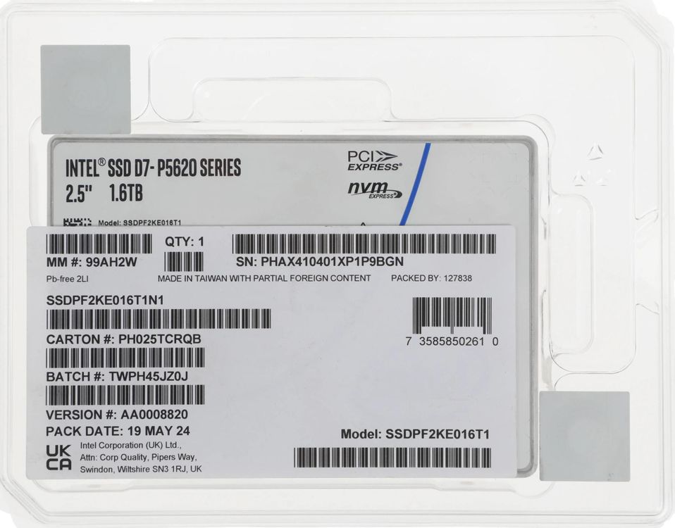 1.6ТБ Серверный SSD накопитель Intel SSDPF2KE016T1N1 PCIe 4.0 x4
