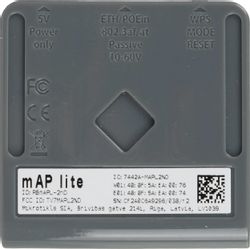 Точка доступа MIKROTIK mAP lite, N300, 2.4ГГц, 1xRJ45, белый