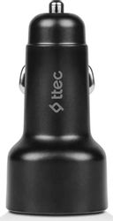 Изображение товара Автомобильное зарядное устройство TTEC 2CKP02CS,  USB-A,  USB-C, USB-C, 48Вт, 3A, черный