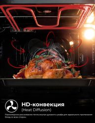 Духовой шкаф электрический LEX EDS 101 BBL, 61л, черный/нержавеющая сталь
