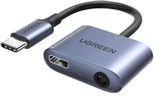 Изображение товара Адаптер аудио  UGREEN CM231,  Jack 3.5 (m) -  USB Type-C (m),  USB Type-C (f),  GOLD,  серый [60164]