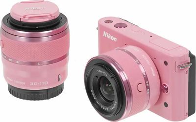 Беззеркальный фотоаппарат Nikon 1 J1 kit ( 1 NIKKOR VR 10-30mm f/3.5-5.6 и 1 NIKKOR VR 30-110mm f/3.8-5.6), розовый [vva153k003]