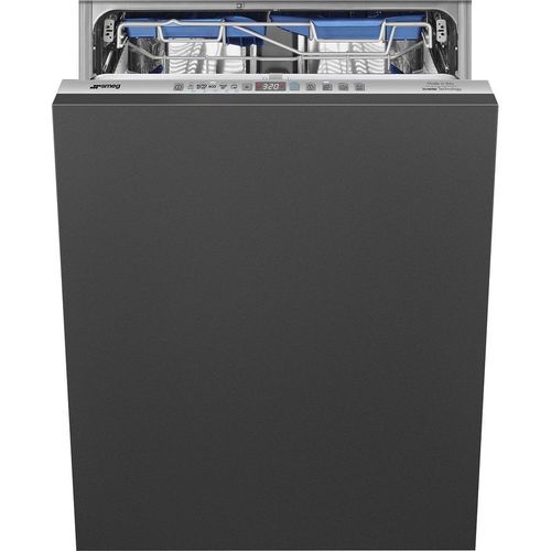 Встраиваемая посудомоечная машина SMEG STL323BQLH, полноразмерная, ширина 59.8см, полновстраиваемая, загрузка 13 комплектов, черный