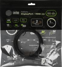 Изображение товара Кабель аудио-видео CACTUS CS-DP-HDMI-1.2-2, 2м, черный