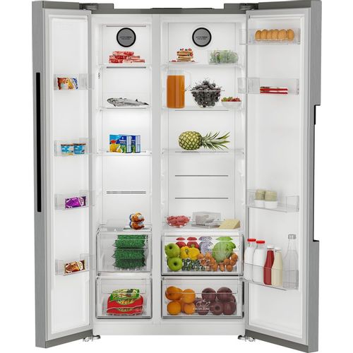 Холодильник двухкамерный HOTPOINT HFTS 640 X No Frost, Side by Side, инверторный, нержавеющая сталь/серебристый