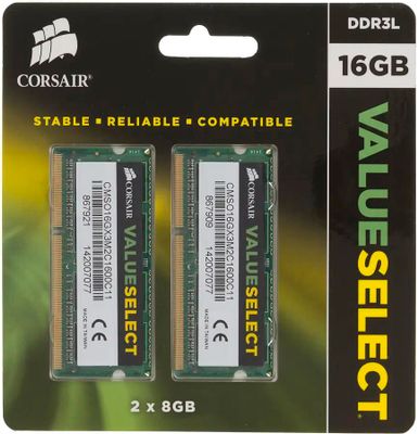 Corsair Value Select CMSO16GX3M2C1600C11 DDR3L 2x 8 1600 SO DIMM Ret 879769