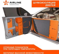 Виброизоляция мастичная AIRLINE ADVI006, 250мм х400мм х2мм