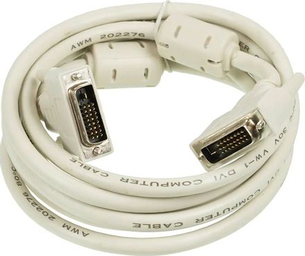 Кабель DVI NingBo DVI-D Dual Link (m) -  DVI-D Dual Link (m),  ферритовый фильтр ,  3м,  блистер,  черный [rd-dvi-3-br]