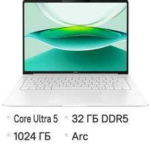 Изображение товара Ноутбук Honor MagicBook Pro 14 FMB-P, 14.6", 2025, OLED, Intel Core Ultra 5 225H 1.7ГГц, 14-ядерный, 32ГБ LPDDR5x, 1ТБ SSD,  Intel Arc  130T, Windows 11 Home,  белый [5301anxj]