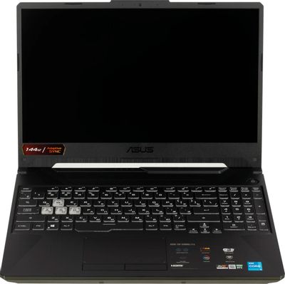 Ноутбук игровой ASUS TUF Gaming F15 FX506HCB-HN1138 90NR0723-M04800, 15.6", IPS, Intel Core i5 11400H 2.7ГГц, 6-ядерный, 8ГБ DDR4, 512ГБ SSD,  NVIDIA GeForce  RTX 3050 для ноутбуков - 4 ГБ, без операционной системы, серый