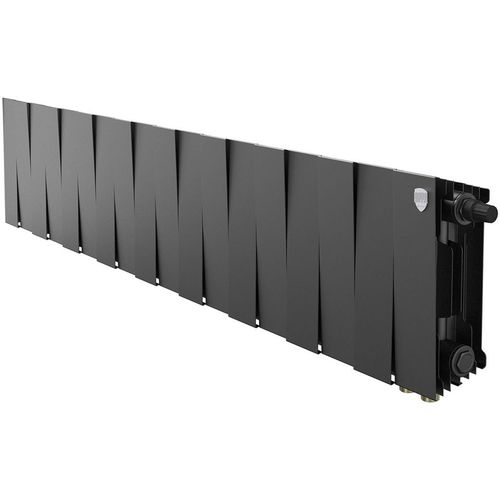Радиатор биметаллический ROYAL THERMO Pianoforte 200 VR80, 18 секций, нижнее правое подключение, черный