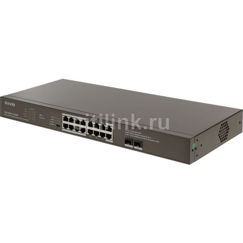 Коммутатор TENDA TEG1118P-16-250W, неуправляемый, 16 RJ-45, 10/100/1000 Мбит/с