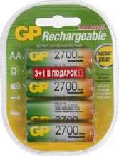 Изображение товара AA Аккумуляторная батарейка GP 270AAHC3/1, 2700 мАч, 4 шт.