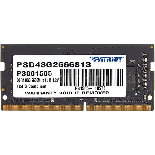 Оперативная память Patriot Signature PSD48G266681S DDR4 - 1x 8ГБ 2666МГц, для ноутбуков (SO-DIMM), Ret