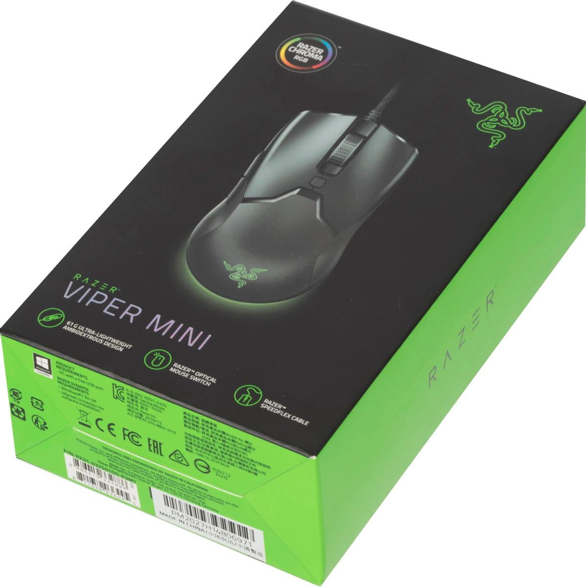 Характеристики Мышь Razer Viper Mini, игровая, оптическая, проводная, USB,  черный [rz01-03250100-r3m1] (1364484) смотреть в СИТИЛИНК