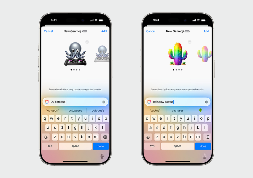 Создание эмодзи в Genmoji.
Фото: Apple.соm