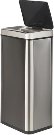Ведро для мусора TESLER STB-40, 40л, пластик, прямоугольная, сенсорная крышка, серый [stb-40 inox]