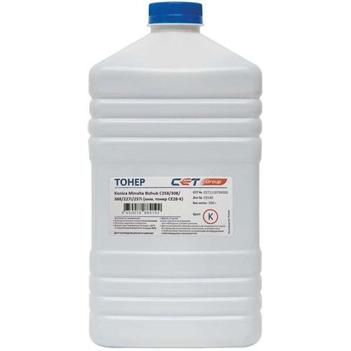 Тонер CET CE28-K, для KONICA MINOLTA Bizhub C258/308/368/227i/257i, черный, 500грамм, бутылка