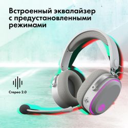 Гарнитура игровая GMNG GG-HS405W, Bluetooth/радио/3,5 мм, белый