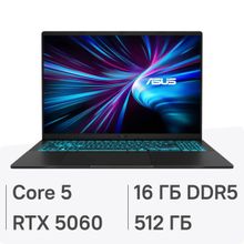 Изображение товара Ноутбук игровой ASUS V16 V3607VM-RP090 16", IPS, Intel Core 5 210H 2.2ГГц, 8-ядерный, 16ГБ DDR5, 512ГБ SSD,  NVIDIA GeForce  RTX 5060 для ноутбуков - 8 ГБ, без операционной системы, черный [_90nb16k1-m006t0]