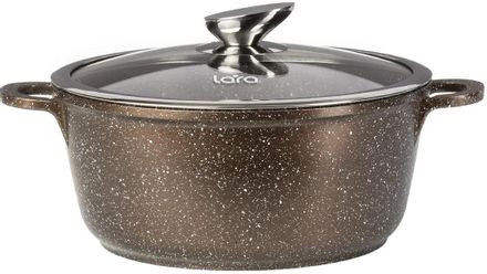 Кастрюля 2.3л LARA Choco LR02-202 Choco, алюминиевая, с крышкой