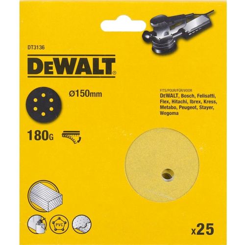 Круг шлифовальный 25 шт. DeWALT DT3136-QZ, 150мм, по дереву