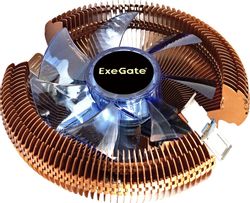 Устройство охлаждения (кулер) EXEGATE EE91-PWM.Cu.Blue, 4-pin, одноцветная