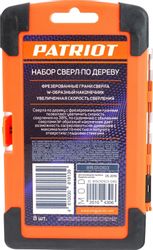 Набор сверл Patriot Набор сверл по дереву спиральные, по дереву, цилиндрический