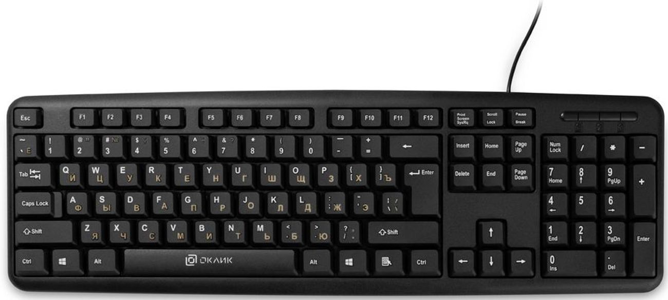 Клавиатура Oklick 130M,  USB, черный [337077]