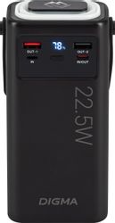 Внешний аккумулятор (Power Bank) Digma DGPF30B, 30000мAч, черный