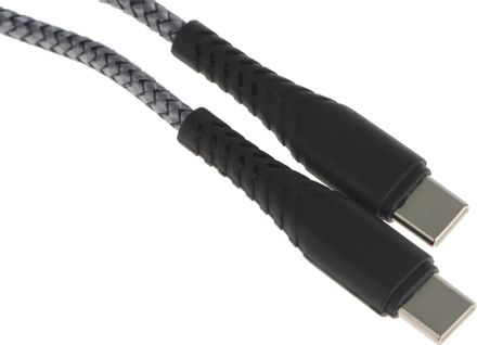 Кабель BORASCO USB Type-C (m) -  USB Type-C (m),  1м,  серый [52385]