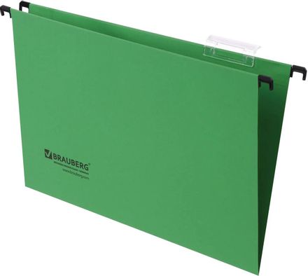 Папка подвесная BRAUBERG 231795, A4+, картон, зеленый, 10шт