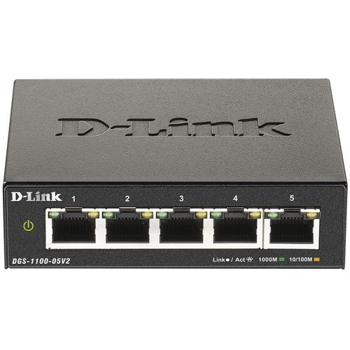 Коммутатор D-Link DGS-1100-05V2/A1A, настраиваемый, 5