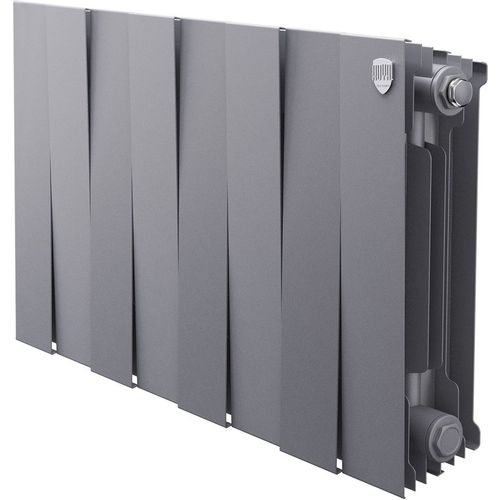 Радиатор биметаллический ROYAL THERMO PianoForte 300, 8 секций, боковое подключение, серебристый