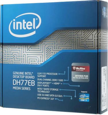 Материнская плата Intel DH77EB, LGA 1155, Intel H77, mATX, Ret