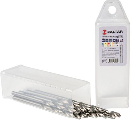Сверло ZALTAR ZA-73035-S10, по металлу, 3.5мм, цилиндрический, 10шт