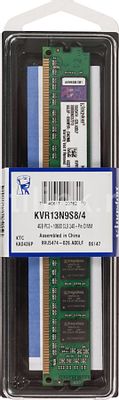 Оперативная память Kingston VALUERAM KVR13N9S8/4 DDR3 - 4ГБ 1333МГц ...