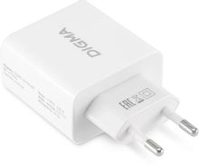 Изображение товара Сетевое зарядное устройство DIGMA DGWC-3U-5A-WG 30 Вт 3xUSB-A белое