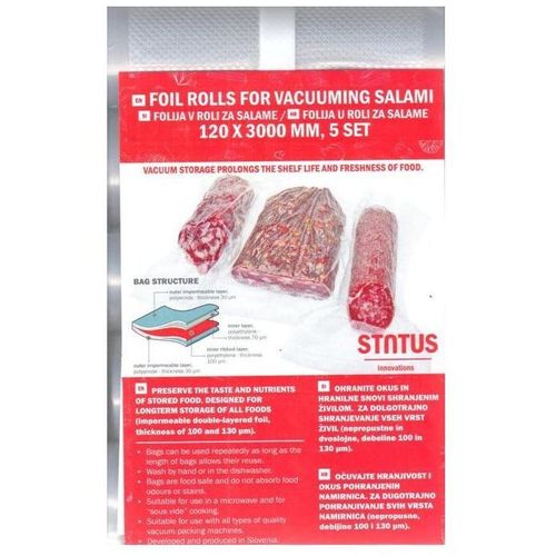 Пакеты для вакуумной упаковки STATUS VB, 12смx 300см см, 5